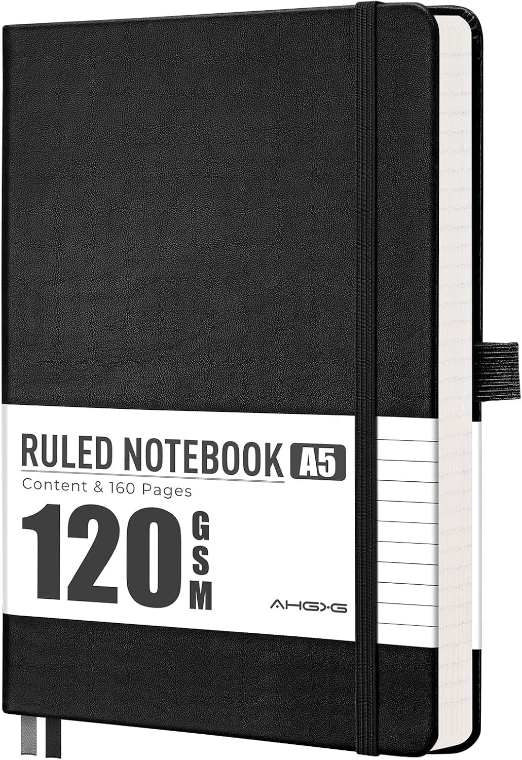 AHGXG Lined Journal Notebook, 160 Numbered Pages, A5 Size (5.7'' x 8.3'')