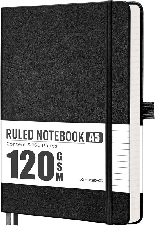 AHGXG Lined Journal Notebook, 160 Numbered Pages, A5 Size (5.7'' x 8.3'')