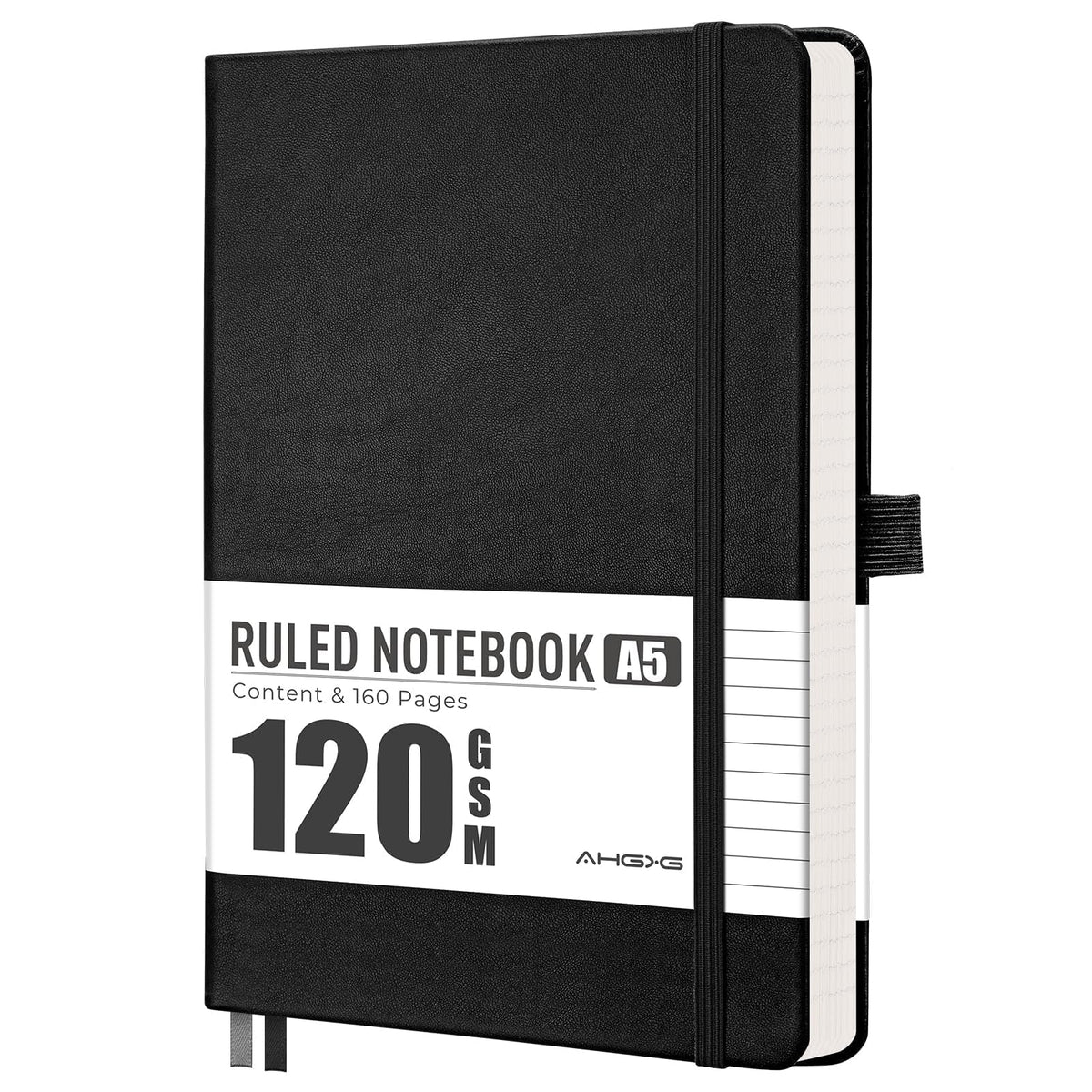 AHGXG Lined Journal Notebook, 160 Numbered Pages, A5 Size (5.7'' x 8.3'')