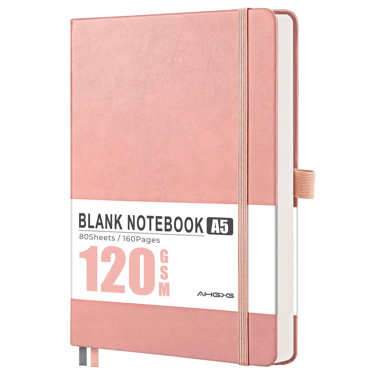 AHGXG Lined Journal Notebook, 160 Numbered Pages, A5 Size (5.7'' x 8.3'')