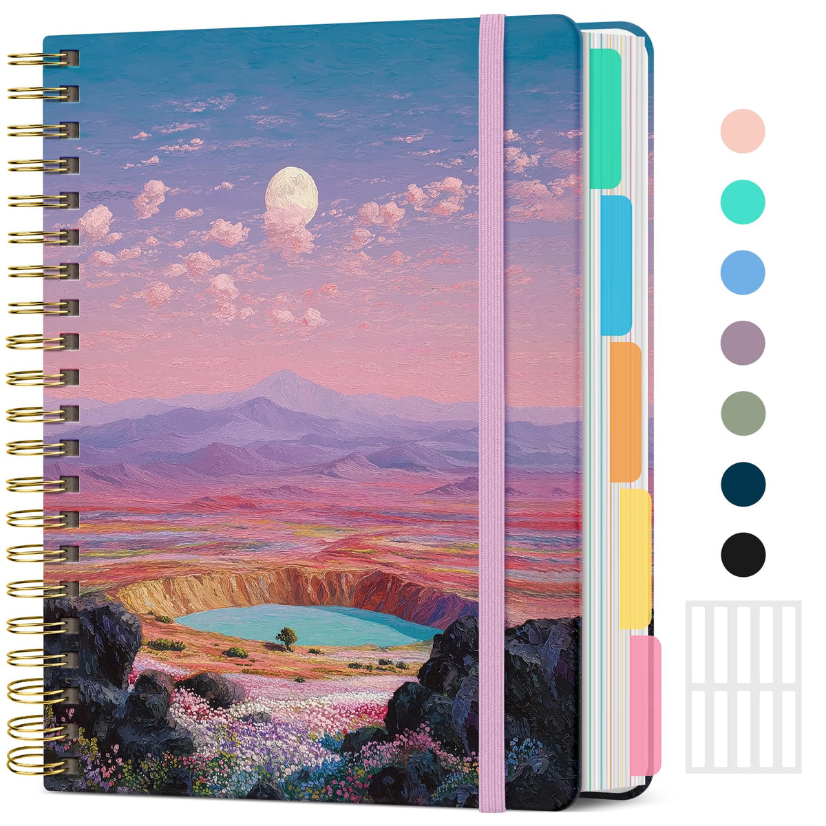 Taja Spiral Notebooks for Work 5 Subject Notebook with Removable Dividers