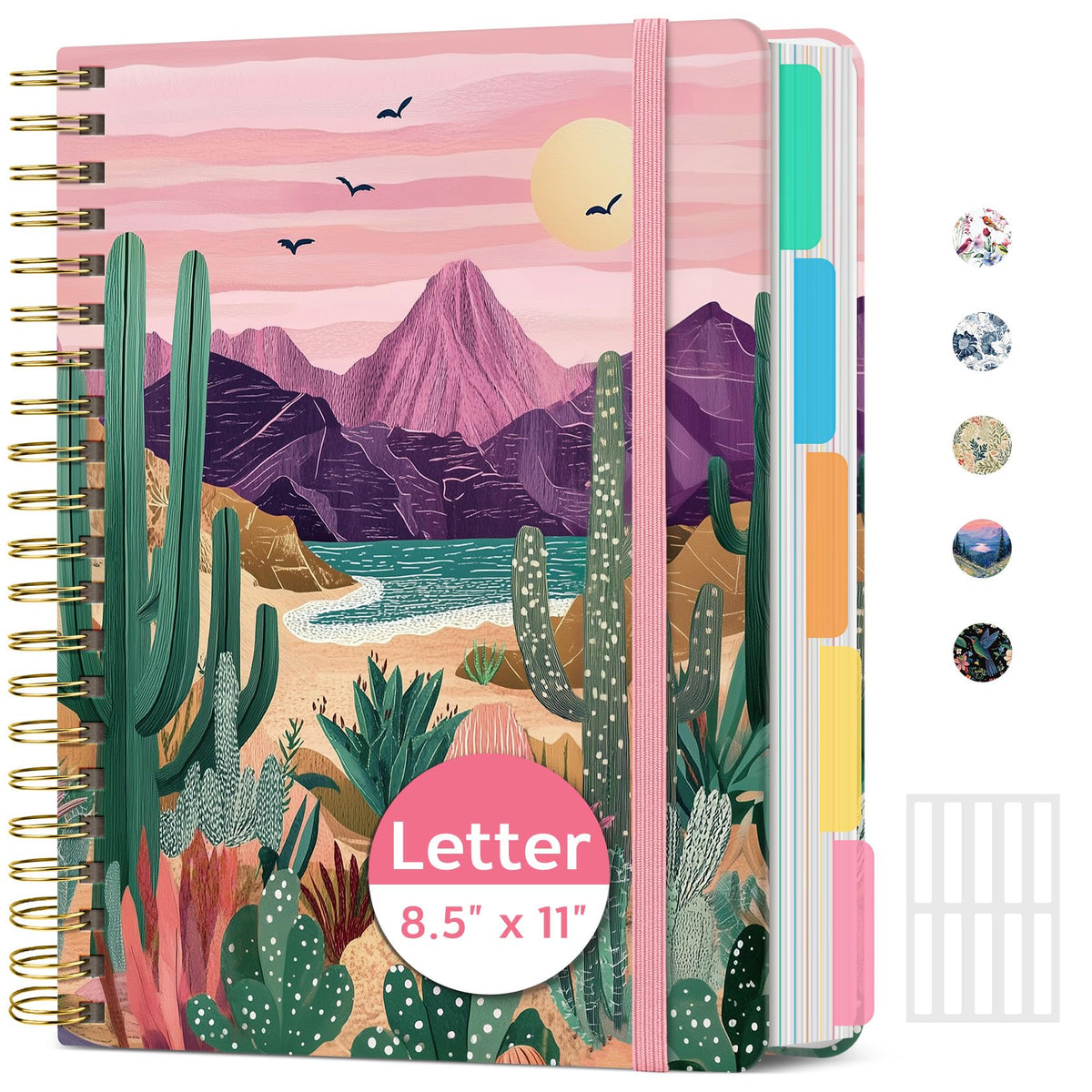Taja Spiral Notebooks for Work 5 Subject Notebook with Removable Dividers