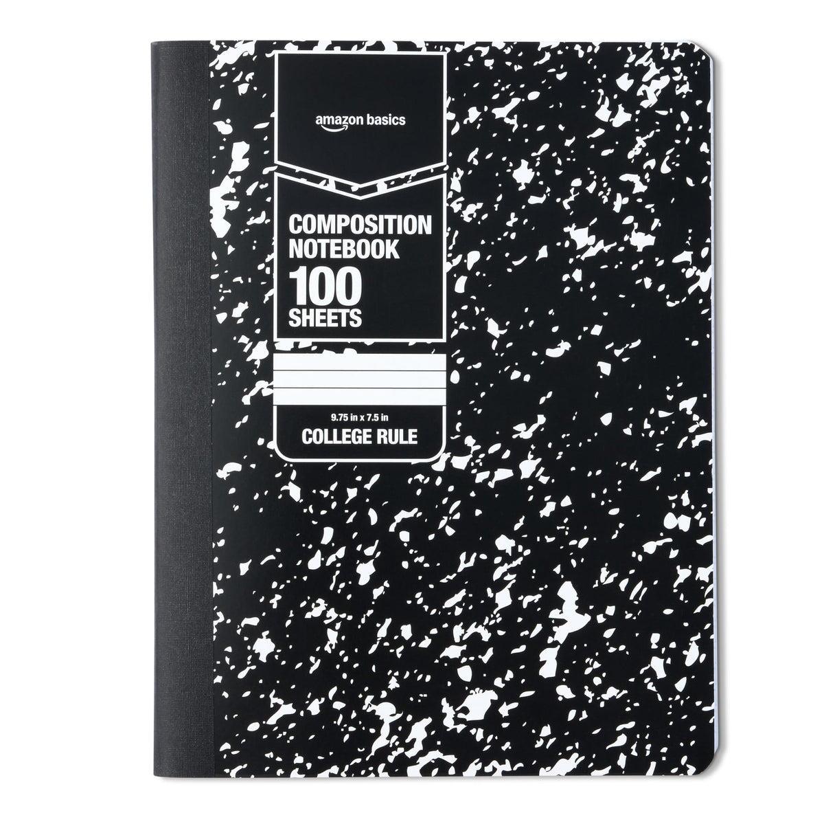Amazon Basics Composition Notebook, College Ruled, 100 Sheets, 9.75" x 7.5", Assorted Marble Colors, 12-Pack
