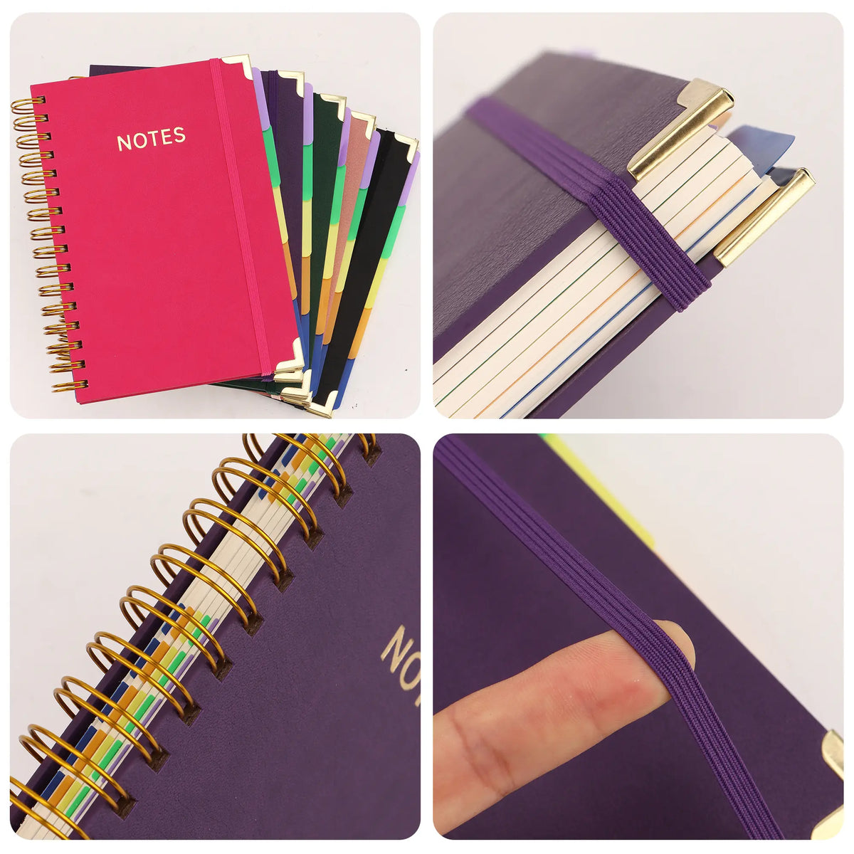 A5 Hardcover Coil Spiral Journal Notebook, 300-Page Multi-Page Notebooks with 100GSM Thick Paper, Retro Style Horizontal Lines, Suitable for School and Work Planning