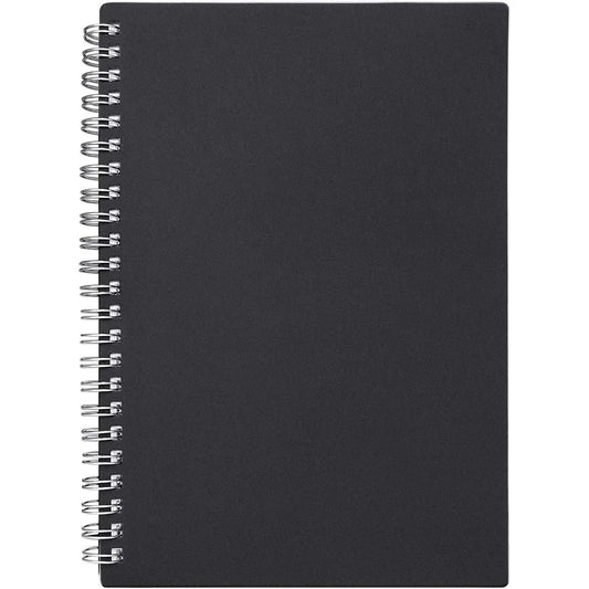 The Notebook, 8x6 Inch Wide Ruled Spiral Notebook with Wire Binding, 140 Pages, 1 Pack (Black)