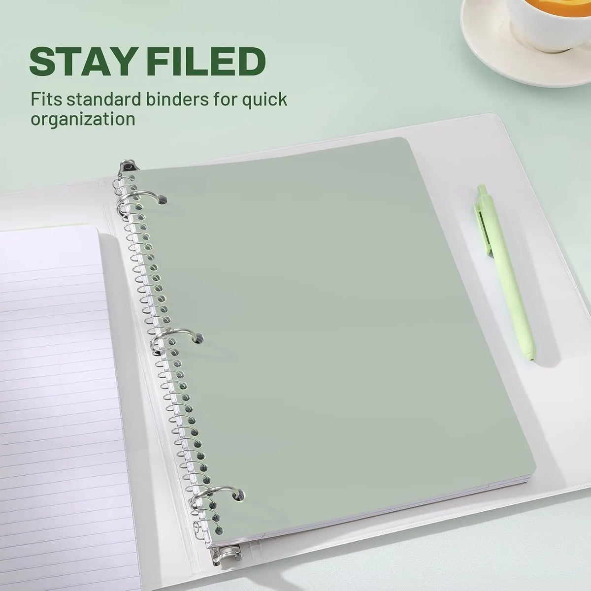 Spiral Notebooks, 3 Pack, 1-Subject, College Ruled Paper, 8" x 10-1/2", 70 Sheets per Notebook,  Aesthetic Colors Spiral Notebooks for School