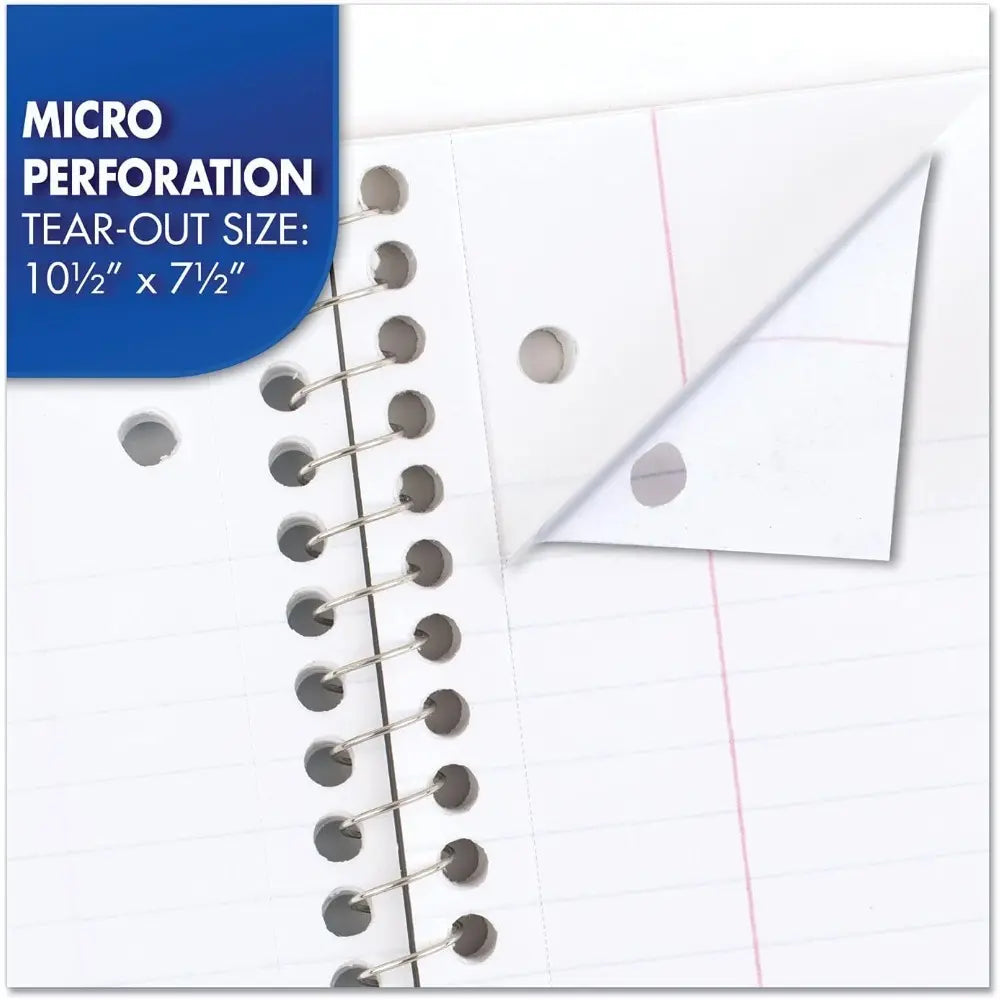 6 Pack 1‑Subject Notebook, College Ruled Paper, 7‑1/2" x 10‑1/2", 70 Sheets Each Notebook, Colors Will Vary for School & Daily Note‑Taking