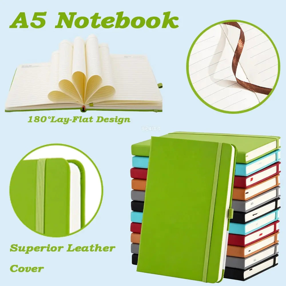 Bestselling Imitation Leather A5 Portable Study Notebook, 200 Pages Lined, 80gsm Smooth Paper, Ideal for Journaling Notebooks, Portable Diary, Class Notes, College Notebook, Gift Giving, Minimalist Series